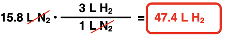 15.8 L N2*(3 LH2/1 L N2)