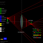 A screenshot of the 3d ray diagram sim